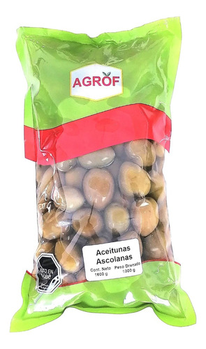 Aceituna Verde Ascolana, Bolsa De 1 Kg Drenados, Agrof