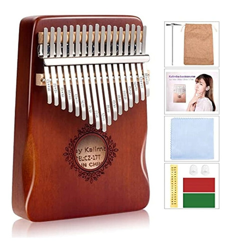 Kalimba Thumb Piano 17 Keys, Portable Mbira Finger Piano, In