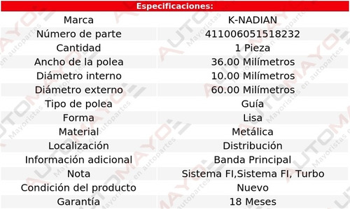 Polea Distribucion 60.00mm 300zx V6 3.0l 90-96