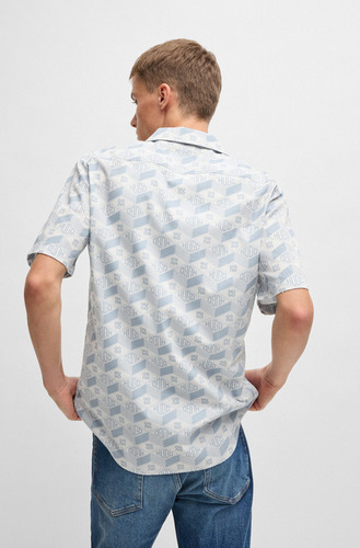 Camisa Para Hombre Hugo Corte Relaxed Fit De Algodón