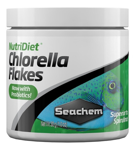 Ração Seachem Nutridiet Chlorella Flakes C/ Probio 30g