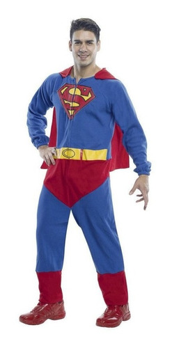 Disfraz Pijama Superman Super Man Para Hombres Adultos Envio Gratis