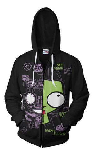 Bedjimi Mens Invader Cosplay Zim Sudadera Con Capucha Chaque