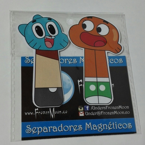 Imagen 5 de 5 de Gumball Y Darwin Separadores Magneticos Para Libros