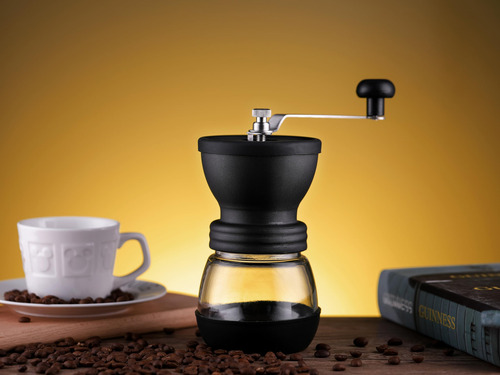 Molinillo De Café Manual Negro Con Contenedor De Polvo Negro
