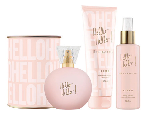 Hello Hello Ciclo Cosméticos Kit: Hello Hello Deo Colônia Lata + Hello Hello Hidratante + Hello Hello Body Splash