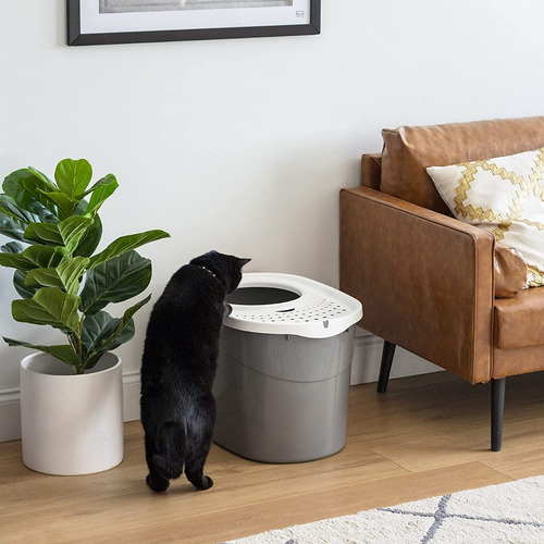 Imagen 7 de 9 de Arenero Para Gatos Cerrado Iris Usa Grande Cubierto Curvado