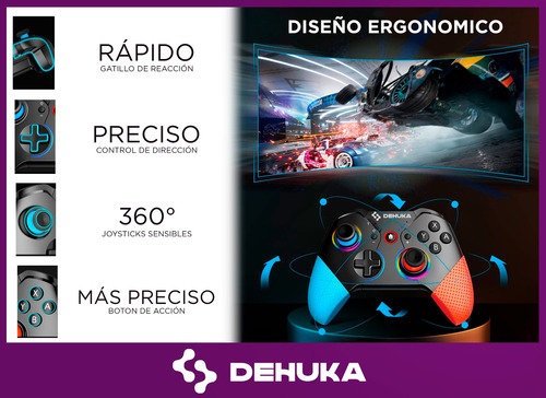 Imagen 5 de 9 de Joystick Compatible Nintendo Switch Pc Android Ios iPhone Inalambrico Accesorios Juegos Dehuka