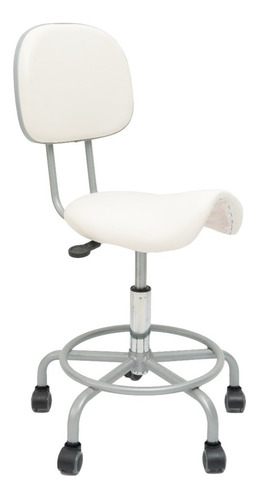 Cadeira Sela C/ Encosto 62cm Estética Dentista Branco 