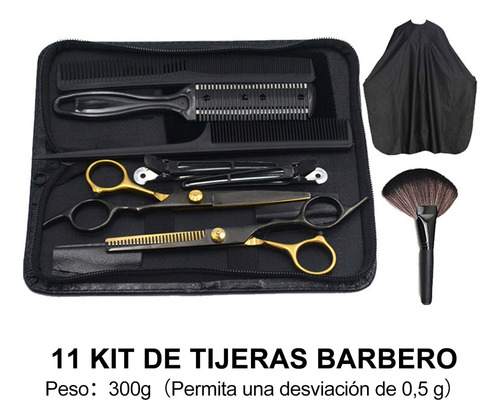 . 11 Pcs Kit De Tijeras Barbero Estilista For Cortar Cabello