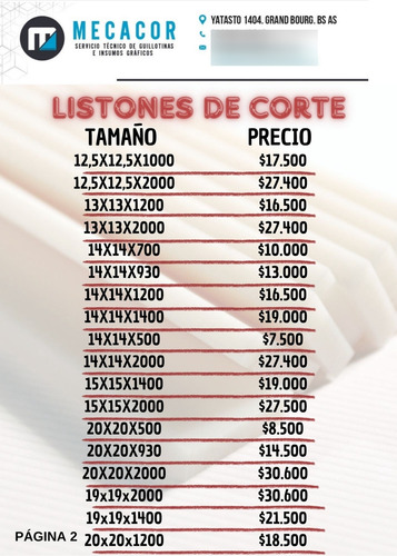 Listón Palo Varilla Para Guillotina - Medida 10x4x930mm