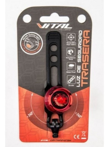 Luz Led Trasera Bicicleta Vital Alu Bateria Alto Rendimiento