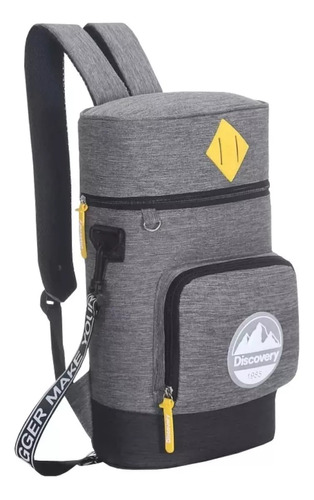 Bolso Matero Mochila Matera Porta Termo Mate Discovery Color Gris