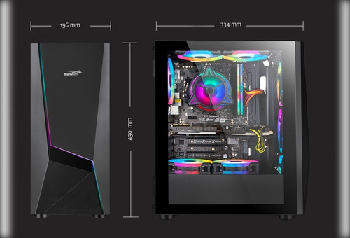 Imagen 8 de 8 de Gabinete Gamer Rgb Sentey P20 Lateral Transparente Pm20-sf