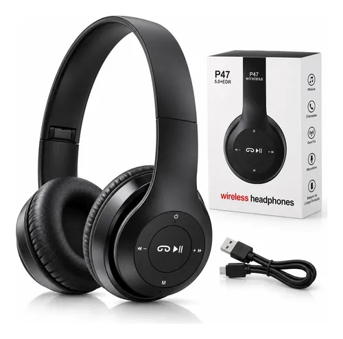 Fone De Ouvido Headphone Bluetooth Sem Fio Preto