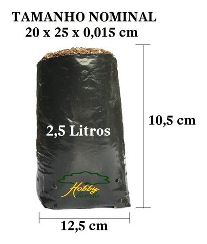 Imagem 1 de 10 de Saquinho Saco Plástico Para Mudas - 20 X 25 X 0,10 - 20 Ud