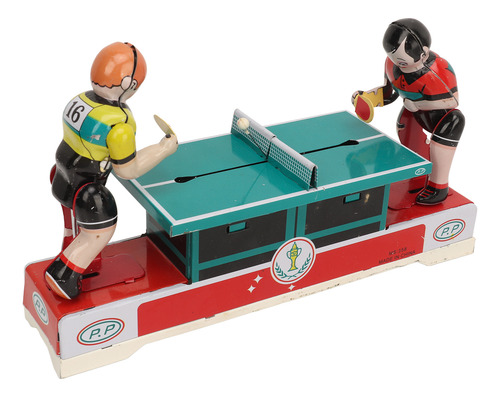 Jugador De Tenis De Mesa Vintage De Hojalata Clockwork Metal
