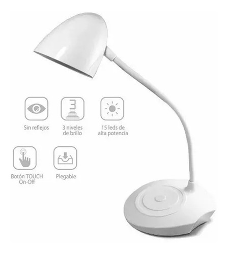 Velador Led Touch Lampara Inalambrica Mesa Escritorio Usb