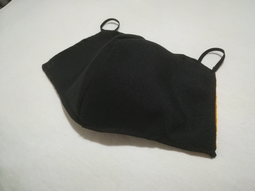 10 Cubrebocas Negro Lavable Doble Capa $199