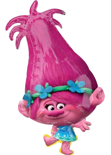 Globo Poppy Trolls Met Jumbo Fiesta Duendes Magia Arcoiris