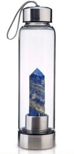 Imagen 1 de 6 de Botella De Cristal Y Acero Para Agua Alcalina Cuarzo Iones