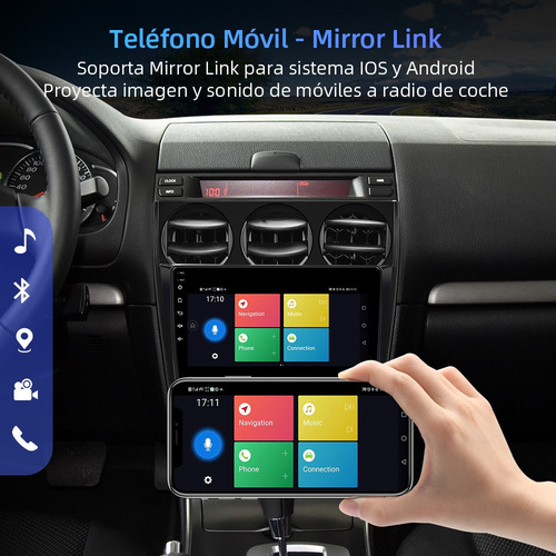 Zk Estéreo 1+32g Cámara Para Mazda 6 2002-2008 Gps Bt Wifi
