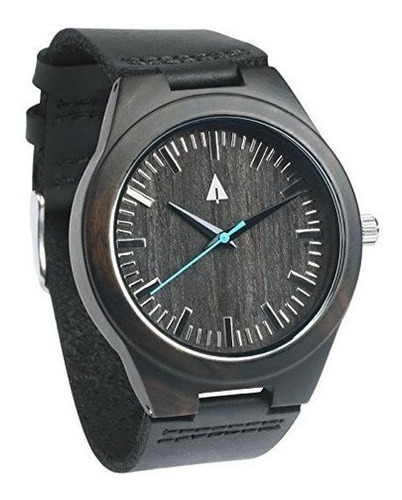 Reloj De Madera De Ebano Negro De Treehut Para Hombre Con C