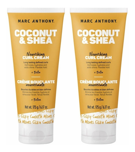 Hydrating Coconut Oil & Shea Butter Curl Cream 175ml 2pack Por Marc Anthony True Professional