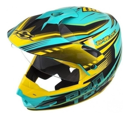 Pro Tork Capacete Th1 Adventure 60 Verde Amarelo Preto Cor Verde/Amarelo