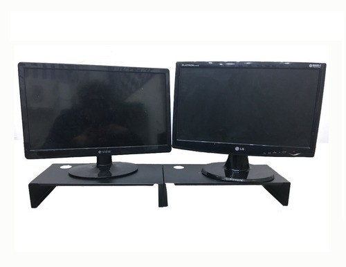 2 Bases Eleva Monitor Pc-laptop Soporte Escritorio Estante 