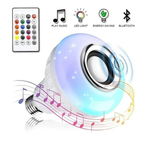 Ampolleta Multicolor Led Con Parlante Bluetooth Rgb Color