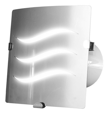 Imagen 2 de 6 de Extractor Pared 4´´ Satinado Masterfan Platino 4 Con Luz