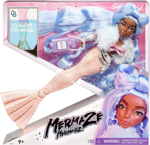 Mermaze Mermaidz Muñeca Shellnelle Sirena Cambia Color 