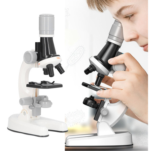 Kit De Microscopio For Niños Con Microscopio Led 1200x Con