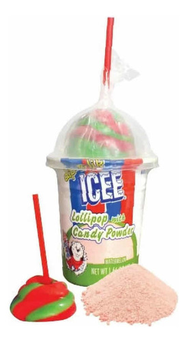 Dulces Americanos Importados Icee® Lollipop Wit Candy Powder