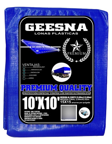 Lona Geesna Premium Quality 10x10 Ft (3 X 3 Mts) 