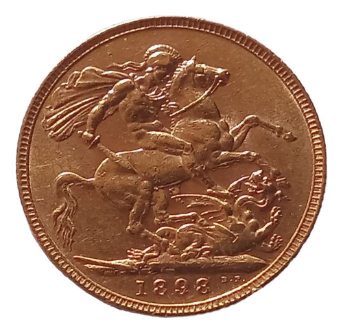 Moeda De Ouro Au 22k 1 Libra 7.98 Gra 1898 Rainha Victoria (Usado)
