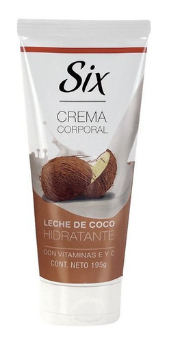 Crema Corporal Six 195 Ml Leche De Coco