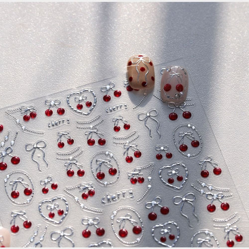 Adesivos De Unhas Sweet Fruits 5d Strawberry Cherry