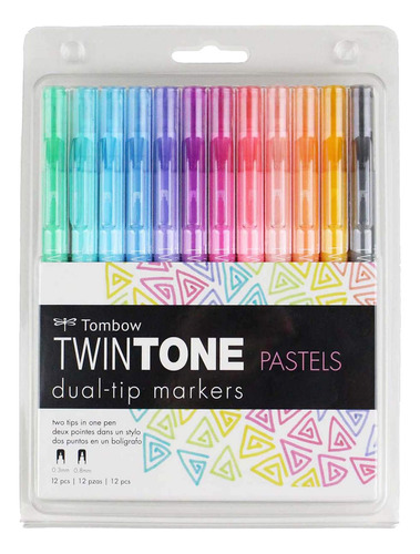 Tombow 61501 Juego De Marcadores De Twintone, Pastel, Paquet