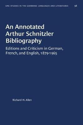 Libro An Annotated Arthur Schnitzler Bibliography : Editi...