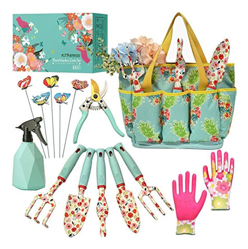 Juego De Herramientas De Jardín Floral Kit4pros | Regalos De