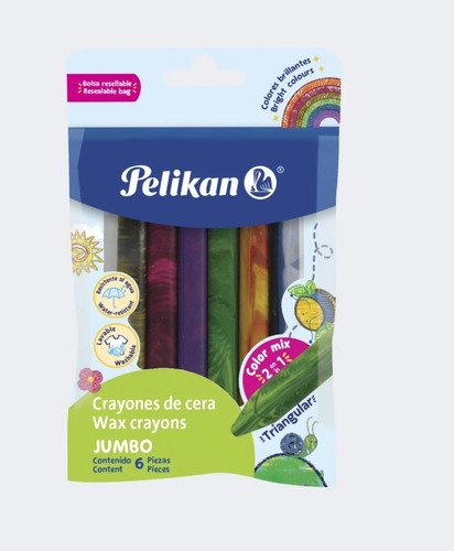 Crayolas Pelikan Jumbo Color Mix X 6