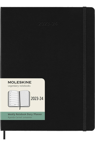 Agenda Semanal Moleskine 2023-2024 18m Tapa Dura Negra Xl