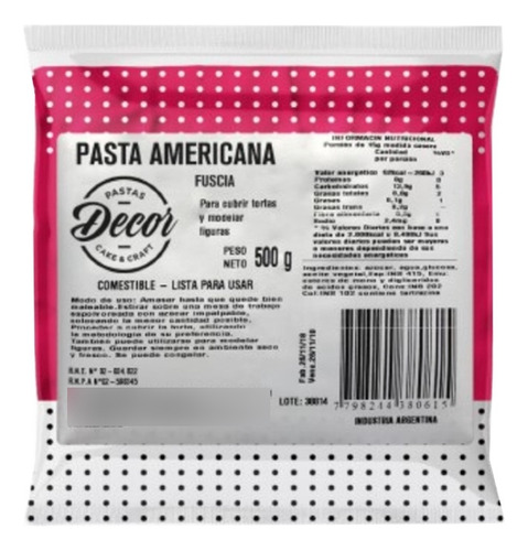 Pasta Americana Fucsia X 500grs