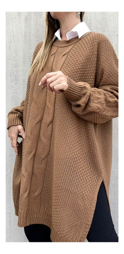 Sweater Tramado Maxi Oversize Mujer Talle Especial Grande