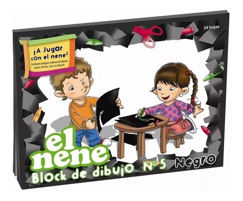 Block De Dibujo El Nene N°5 Negro X24 Hojas