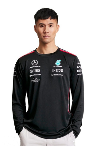 Playera Manga Larga Mercedes Amg Lewis Hamilton Autentica F1