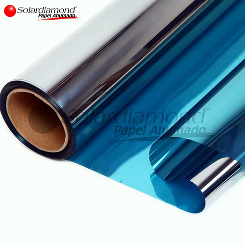 Papel Ahumado Espejo Azul 1m X 4.5m Solardiamond Hp