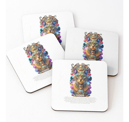 Set Posavasos El Dios Egipcio Bastet Calidad Premium